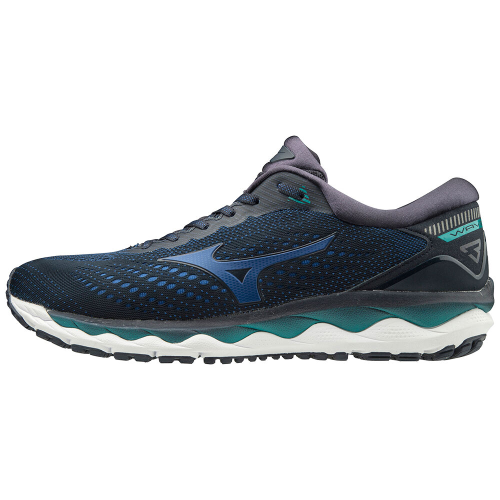 Mens Mizuno WAVE SKY 3 Running Shoes Navy/Blue Philippines (UKIABY965)